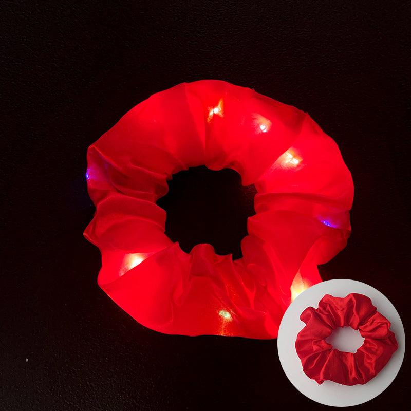 Wholesale Led Luminous Large Intestine Hair Ring DIY Night Light Flower Shiny Fat Intestine Head Rope Nightclub Rubber Band Hair Accessories